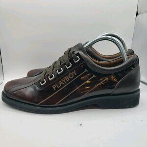 Playboy Leather Mens Size 8 255 Lace-up Burgundy Dress Shoes